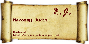 Marossy Judit névjegykártya